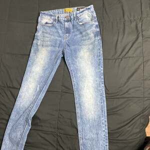 Regal exchange Mens  Skinny Stretch Acid Wash Jeans Blue